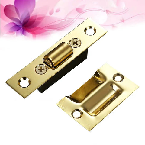 Adjustable Stainless Steel Cabinet Door Latch And Ball Catch Durable Rustproof Pocket Door Hardware with brass finish