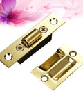 Adjustable Stainless Steel Cabinet Door Latch And Ball Catch Set for closets and screens in brass finish.