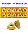 10 WNMG431 carbide inserts in yellow box, triangle shape, PVD coated for CNC lathe. 30 Pieces CNMG 431 WNMG 431 TNMG 331 CNC Lathe Indexable Solid Carbide Turning Inserts For Finishing Steel Like A Boss High Hardness Low Friction Great Wear Resistance For Lathe Tools And Tool Holders