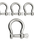 304 Stainless Steel Bow D Ring Shackles Heavy Duty Screw Pin Anchor Shackle Set 5/32 Inch For Chains Wire Rope Boat Gear