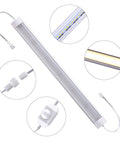 Under Cabinet LED Lights Kit 8 Pack 11 Inch Linkable Dimmable 6000K Cold White Plug In Or Hardwired showing connections and dimmer
