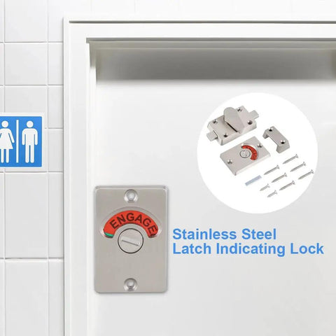 Latch Indicating Lock Stainless Steel Door Lock With Vacancy Indicator for public restrooms bathroom partition engaged sign