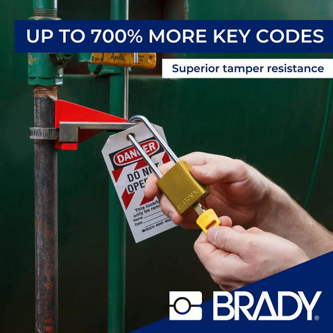 Heavy Duty Aluminum Green SafeKey Lockout Tagout Padlock With One Point Five Inch Steel Shackle And Unique Keyed Different Linear Lock Design That Packs Serious Security For The Worksite