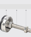 Adjustable Leveling Feet Set Stainless Steel Rubber M8-M14 Swivel Base Black Finish For Furniture And Equipment Tool Free Install 2 4 6 10 Pack D65xm14x100mm Heavy Duty Stabilizers stainless steel foot with rubber base and threaded bolt