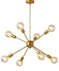 Dope Gold Sputnik Chandelier Modern Brass Lighting Set With Eight-Light Ceiling Fixture for Living Room Dining Room and Bedroom