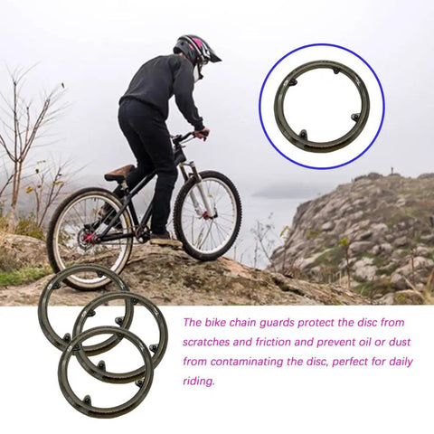 Three Piece Black Bike Chain Guards Set For Road And Mountain Bikes Durable Plastic Sprocket Protector Cover Chainwheel Guard Kit