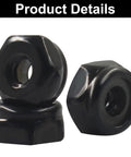 Close-up of 50 Pack Six Thirty Two Nylon Insert Hex Lock Nuts In 304 Stainless Steel Black Finish Nylock Self Locking Nut