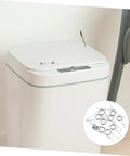 Upgrade Your Trash Can With This 20 Pc Spring Kit, Silent Iron Nickel Torsion Springs For Easy Lid Replacement, Durable Home And Classroom Use, Perfect Fix For Broken Garbage Bin Lids And Smooth Everyday Operation. White trash can lid with 20-piece metal spring kit