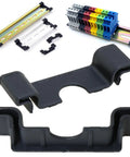 Anti Cut End Cap Protector For 35mm DIN Rail Black Pack Of 30 Terminal Block End Mounting Insulated Plastic End Caps shown.