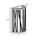 Dimensions diagram of Gemma 15 Inch Modern Chic 4 Light Crystal Flush Mount Chandelier with round metal shade