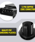 5-pin copper core connector on Drop In OEM Equivalent MAF Sensor Replacement For Mazda Toyota Lexus And Scion Direct Fit Mass Air Flow Meter With Precise Airflow Readings For Better Fuel Mixture And Engine Performance Bang For Buck Value