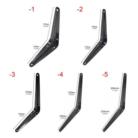 Heavy Duty L Shape Shelf Brackets In Carbon Steel For Wall Mounted Shelves Kitchen Bath Storage, 4 To 14 Inch Sizes Display