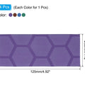 No Sweat Knife Handle Heat Shrink Sleeves 4 Pack Solid Kitchen Cutter Wrap in purple, 30x125 mm, hexagon pattern.