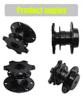 Zero Fuss Drop In Quick Swap Steering Wheel Adapter Hub Featuring Solid Machined Alloy Body, showing multiple angles of black hub.