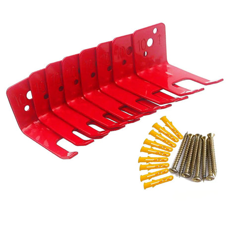 8 Pack Fire Extinguisher Mounts And Brackets For 10 Lb Units, red heavy duty iron wall hanger holders with screws and anchors