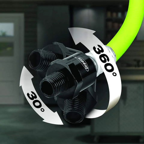 Built Different 5 Foot Flexible Air Hose Whisker With 360 Swivel Coupler and Half Inch Fittings for Garage Tools with flexible 360 degree rotation.