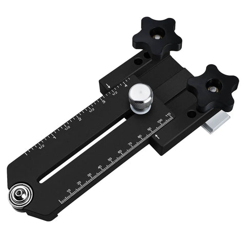 Extended Thin Ripping Jig For Woodworking, Aluminum Alloy Guide Jig with dual bearings for precise cutting, black