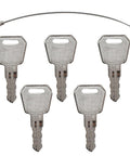 Five Pack Ignition Keys 1115-500016-00 Marked 118 Replacement For Electric Pallet Jacks Models E30 EZ30 EPT20-15ET EPT20-18EA ES10 JX1 JX2 Direct Replacement And Easy To Use For Fast Turnaround image showing five metal keys with keyring
