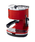 Straight Up Fresh Brewing Semi Automatic Espresso Machine With Swivel Milk Frother High Capacity Removable Tank And No Drama Press Controls For Everyday Use in red color.
