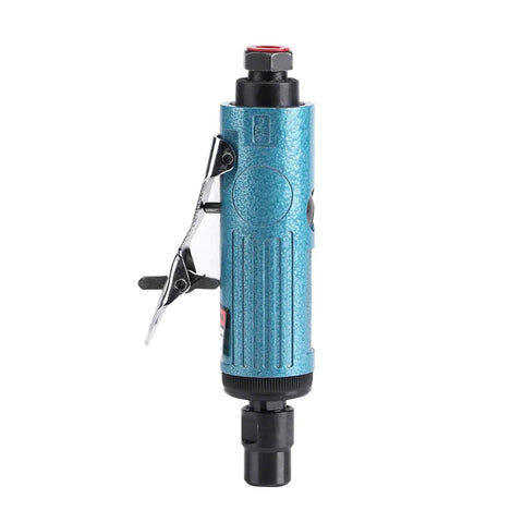 Quarter Inch Pneumatic Die Grinder High Performance Angle Polisher Cutting Tool Lightweight Low Noise Smooth Operator Design For Tight Spaces And Heavy Duty Metal Work Blue side view