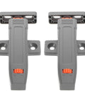 Close-up of Heavy Duty Push Door Catch Kit for cabinets and pantry with adjustable self-closing latch in gray