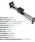 Get Your Hands On This Slick XYZ Shaft Linear Guide Slide Table Featuring SFU1605 Or 1610 Leadscrew Motion For Smooth Slideways Plus A Killer 12N Meter Motor Kit With Ball Screw Setup. Image showing SFU1605 ballscrew with detailed specifications.