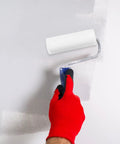 Person using a Pack Of 10 Premium Sponge Paint Roller Covers Featuring Ultra Low Lint Texture Rollers for wall painting.