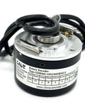 Close-up of 60mm Outer Diameter Hollow Shaft Rotary Encoder 5V DC Line Drive Output 1000 Pulses Per Revolution with connecting wires
