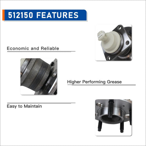 Rear Wheel Bearing And Hub Assembly 5 Lug With ABS For Chevy Impala Monte Carlo showcasing economic reliability and grease performance.