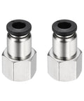 2 Pack Push To Connect Fittings For 0.24 Inch Tubing With 1/4 NPT Female Thread Nickel Plated Brass Straight Pneumatic Adapters