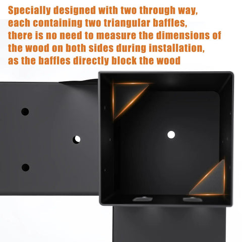 Beefed Up 4x4 Pergola Brackets Set Of 4, 3 Way Right Angle Corner Brackets For DIY Pergola Kits, 45 Degree Angle Supports For Gazebos, Patios, Outdoor Pergolas, And Log Cabins, Durable Q235B Steel With Black Powder Coat