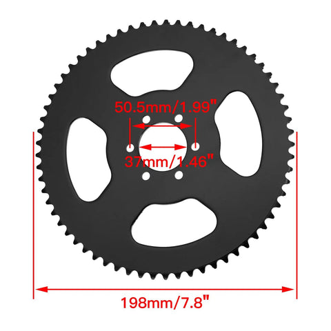 65 Tooth Sprocket And 35 Chain With 140 Links Replacement Kit For Coleman Baja Mini Bikes And Motovox Predator 97cc 100cc