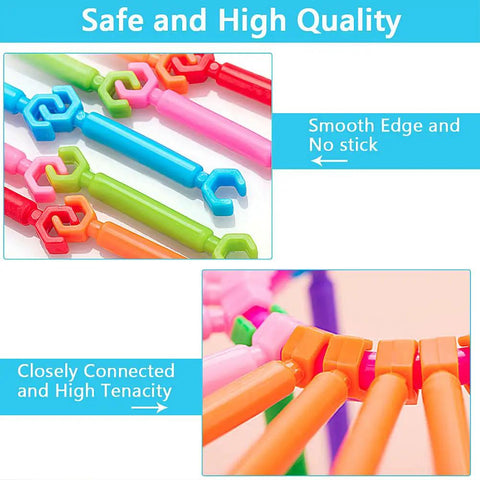Close-up of colorful interlocking pieces from 1054 Pieces Building Blocks Set For Creative STEM Learning, showcasing connection and durability.