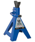Double Locking 12 Ton Jack Stands Pair With 24,000 Pound Capacity Built Tough Heavy Duty Cast Iron Ratchet Drive Large Saddle Surface For Safe Precise Load Support ASME PASE Compliant