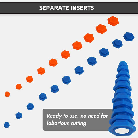 21 Piece Magnetic Socket Inserts Set For SAE And Metric Sizes 5/16 To 7/8 Inch And 8mm To 19mm, separate blue and orange inserts