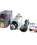 2.2kW CNC Spindle Motor Kit For Router Engraver 110V ER20 High Speed Air Cooled Spindle 0 To 24000 RPM With One Eighth Inch Collet One Quarter Inch Collet One Half Inch Collet VFD Ready Includes 9.8 Ft Four Conductor Cable with tools