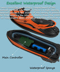 Inside view of High Speed 2.4GHz RC Jet Ski Toy with Dual Propellers, showing main controller and waterproof sponge