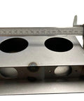 Beefy Heavy Duty One And A Quarter Inch Gate Lockbox With Dual Hole Design For Gates And Fences Fits Door Knob Or Dead Bolt Knobs Bare Metal Steel Build For Rock Solid Security with caliper measuring size