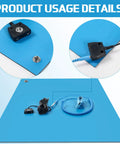 Anti Static Mat Kit For Electronics Workbench, 2 Pack Heat Resistant ESD Mats With Wrist Straps And Grounding Cords in blue