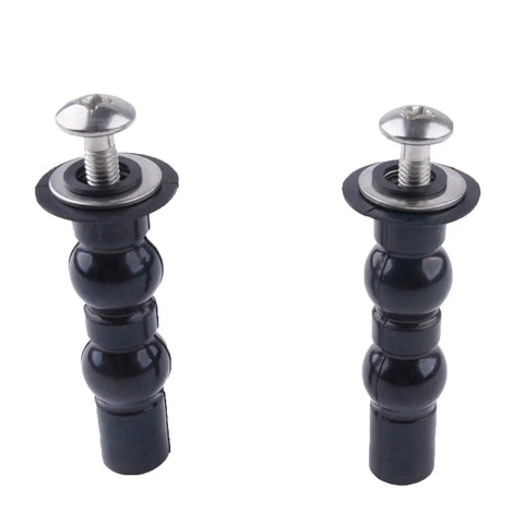 Top Mount Toilet Seat Hinge Replacement Kit With Expanding Rubber Nut Bolts, 2 Pack, stainless steel and rubber components