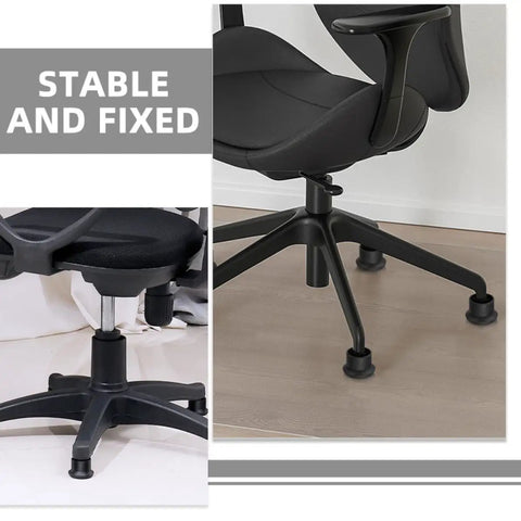 Office chair with Six Pack Non Slip Chair Glides With Mushroom Wheels, Heavy Duty Floor Protectors, on hardwood floor