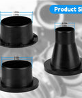 Three black 4-inch magnetic dust-collection fittings with flanged bases for dust collectors