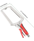 Built Tough 18 Inch C Clamp Locking Pliers Set With Swivel Pads And Rubber Handle Sleeve Heavy Duty Welding And Woodworking Tool For A Beast Grip 7 Inch Max Jaw Opening High Carbon Steel.