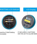 Ultra Large Coin Bank With LCD Counter And 4.2L Capacity, Battery compartment open showing space for two AAA batteries, LCD lid details