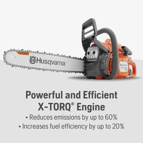 Gas Chainsaw With 40cc 2 HP 2 Cycle X Torq Engine And 16 Inch Bar Lightweight Easy Start For Wood Cutting And Tree Trimming At Home Farm Or Job Site Smart Start And Air Purge Technology