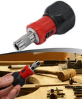 Heavy Duty Compact Quarter Inch Hex Ratchet Screwdriver With Quick Forward Reverse Switch and Slick Pocket Friendly Design, close-up view.
