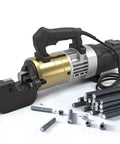 Heavy Duty 1800W Portable Electric Rebar Cutter For Steel Bars Up To 28mm, with rebar pieces, ideal for construction.