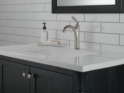 Brushed Nickel Single Hole Bathroom Faucet For Vanity With 1 Hole Or 3 Hole Install