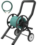 Built Tough Heavy Duty Garden Hose Reel Cart With Wheels For Outdoor Use, powder coated steel, holds 125 feet of hose.