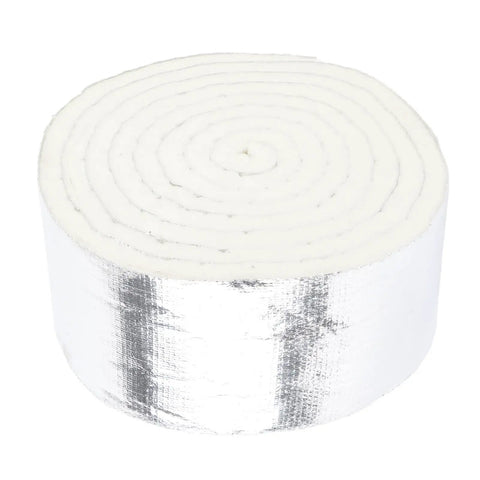 Heavy Duty Heatproof Aluminum Foil Fiberglass Pipe Insulation Tape With Strong Adhesive For Pipes Wires Auto Parts And Home Repair 3.94 In Wide By 0.47 In Thick By 10.82 Ft Long, rolled tape